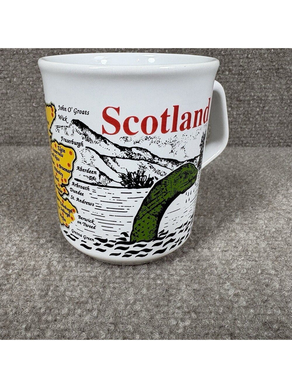 Vtg Souvenir Scotland Made In England Coffee Cup Tea Mug Bagpipes Map Loch Ness